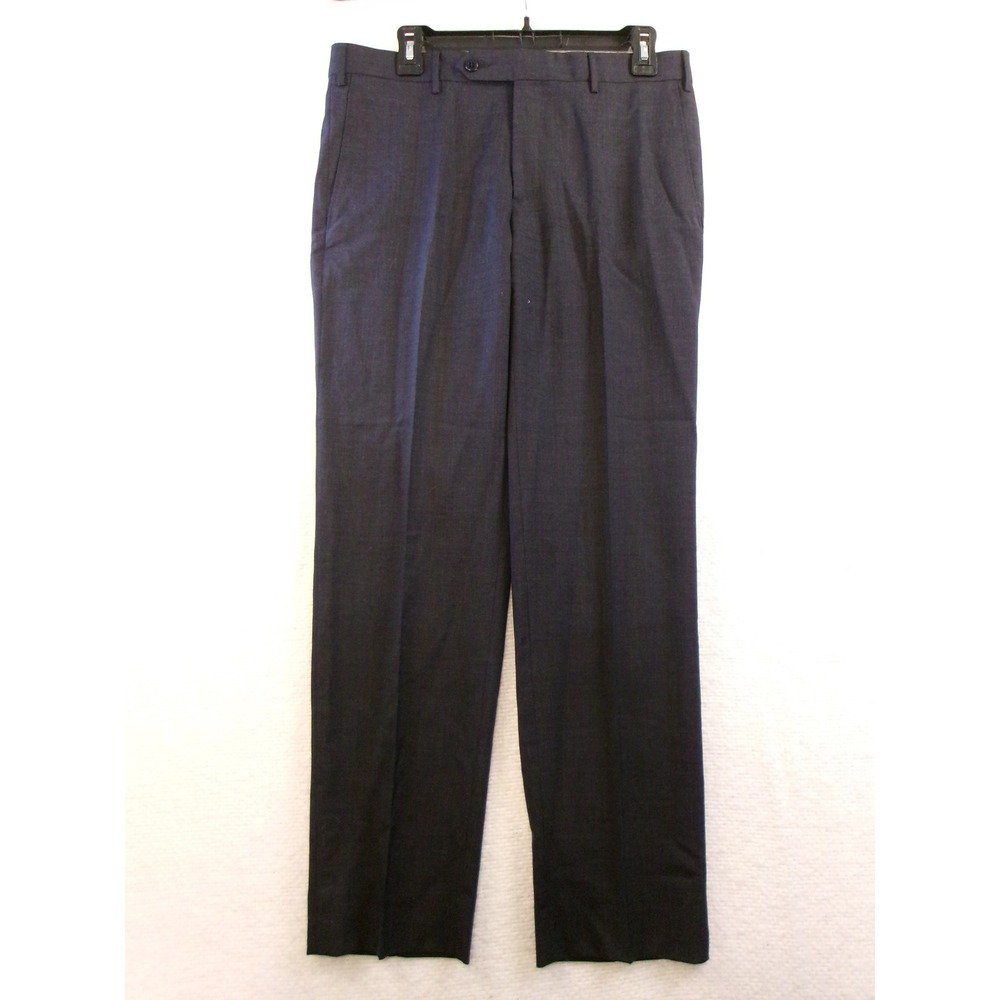 Zanella Curtis Dress Pants Mens 32 Grey Wool Blend Stretch Made in Italy